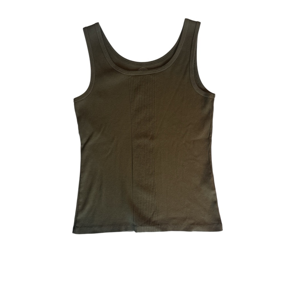 Talbots Tank Top Women’s M Olive Green Ribbed Cotton Tank Top